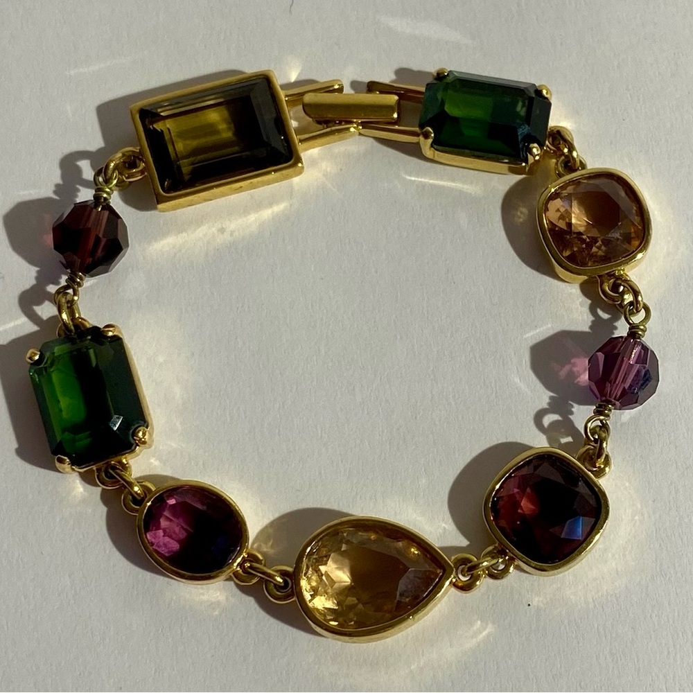 Beautiful Vintage Swarovski Bracelet with Multi Colored Crystals 7.5”